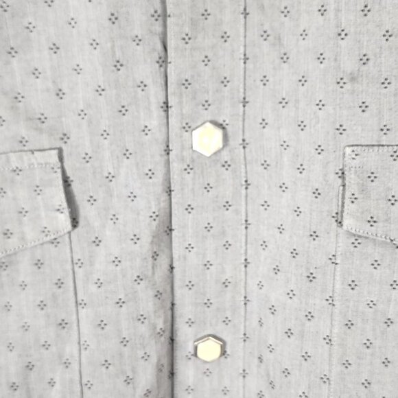 Acorn by Bob Goldfeder Gray Dots Print Hexagon Snap Western Shirt - Picture 2 of 8